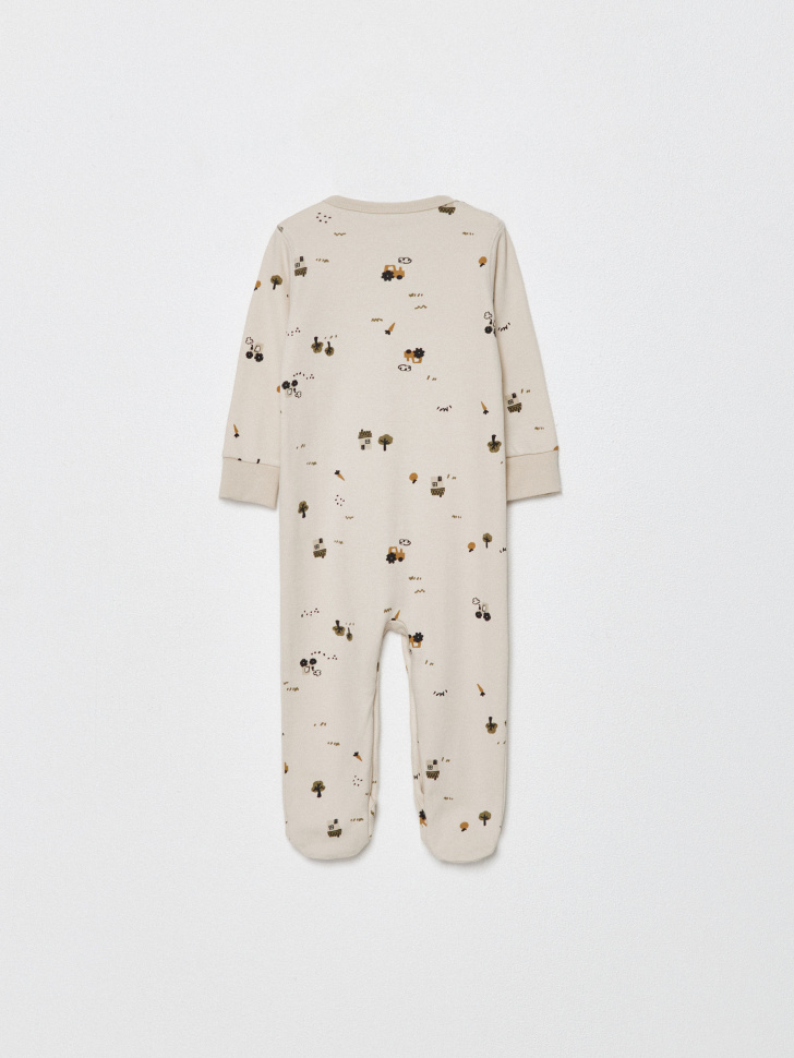 трикотажный комбинезон-слип с принтом для малышей от бренда sela вид слева