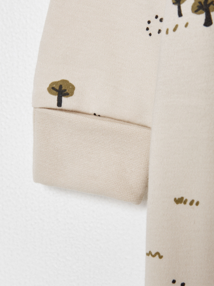 трикотажный комбинезон-слип с принтом для малышей из россии вид сбоку