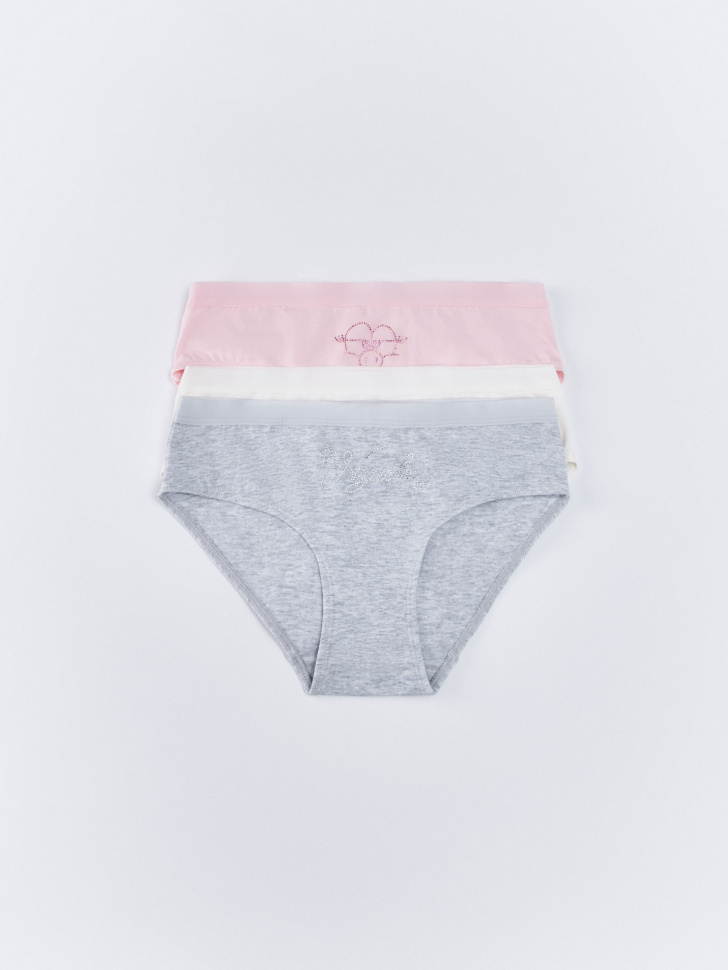 Набор трусов-слипов SELA x Смешарики, 3 шт., для девочек, разноцветный, арт. 33676