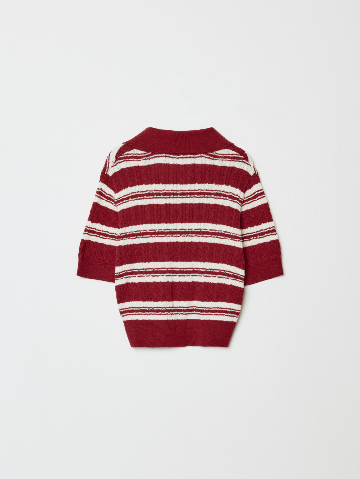 вязаное поло с вышивкой для девочек 4610517206626 купить с доставкой