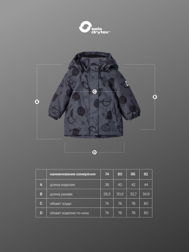 Куртка из технологичной мембранной ткани seladrytex® для малышей — фото 9