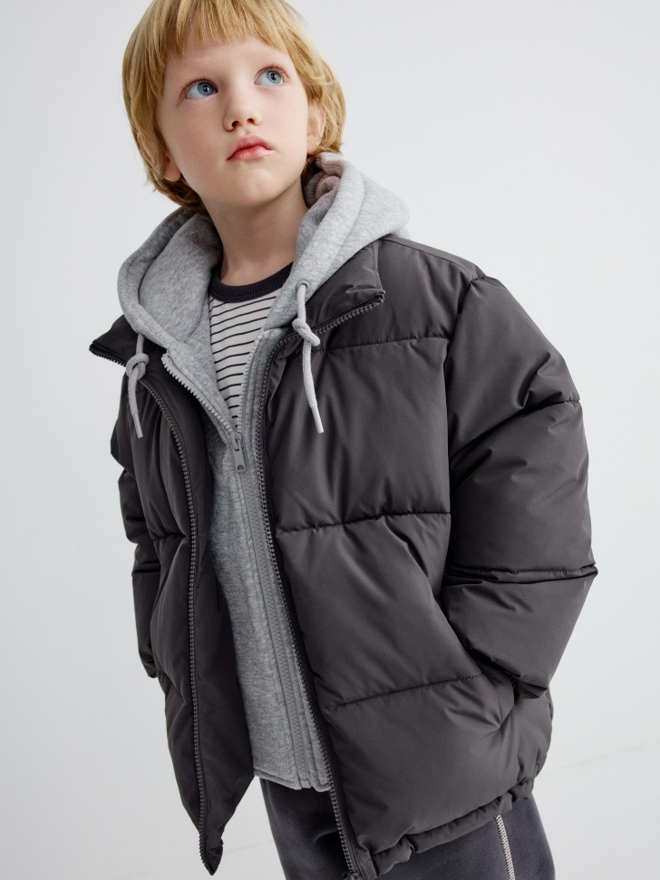 Демисезонная куртка SELA с трикотажным капюшоном, серый, арт. 35409
