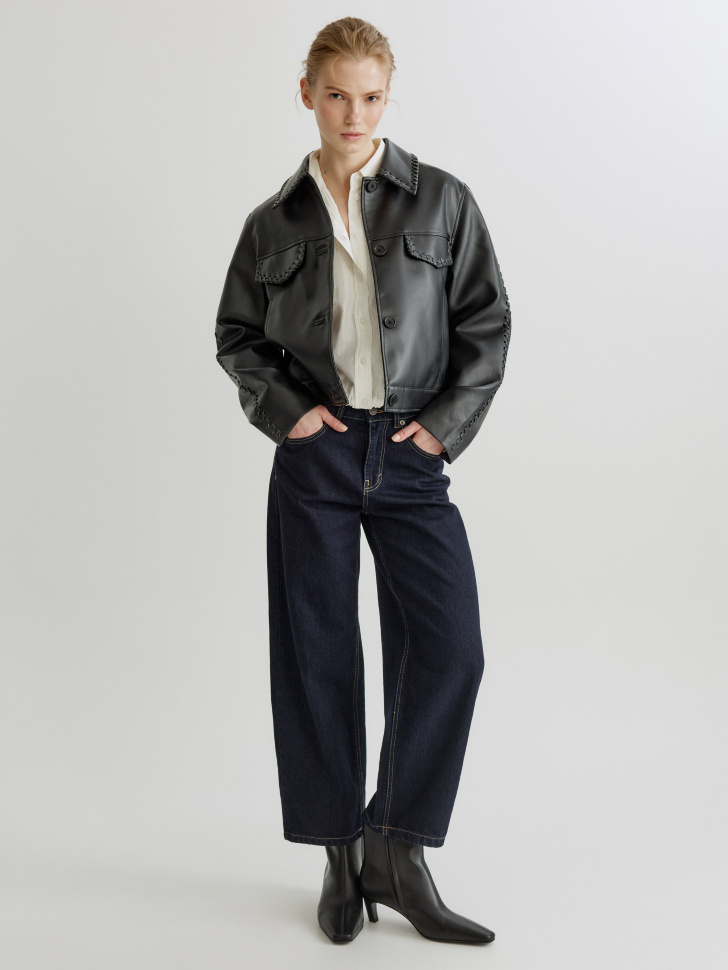 Джинсы SELA Укороченные Баррелы, синий, арт. 41431