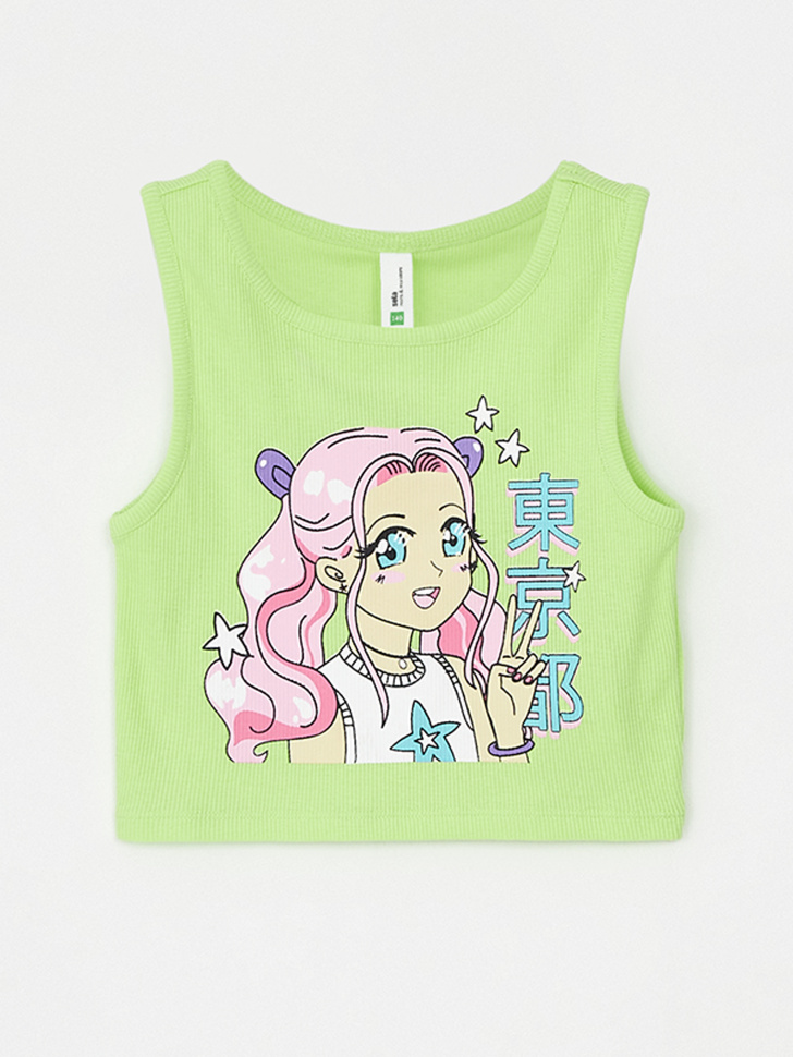 

Укороченный топ с принтом для девочек