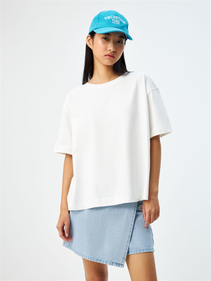 

Футболка оверсайз из органического хлопка с разрезами