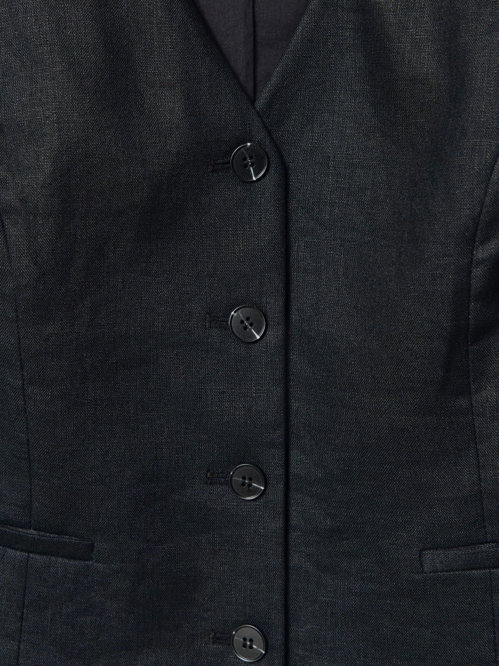 классический жилет из льна премиум качества из льна спереди