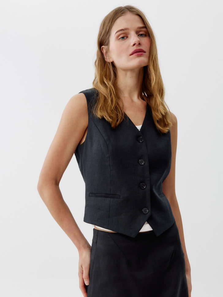 классический жилет из льна премиум качества 4610517308931 фотография