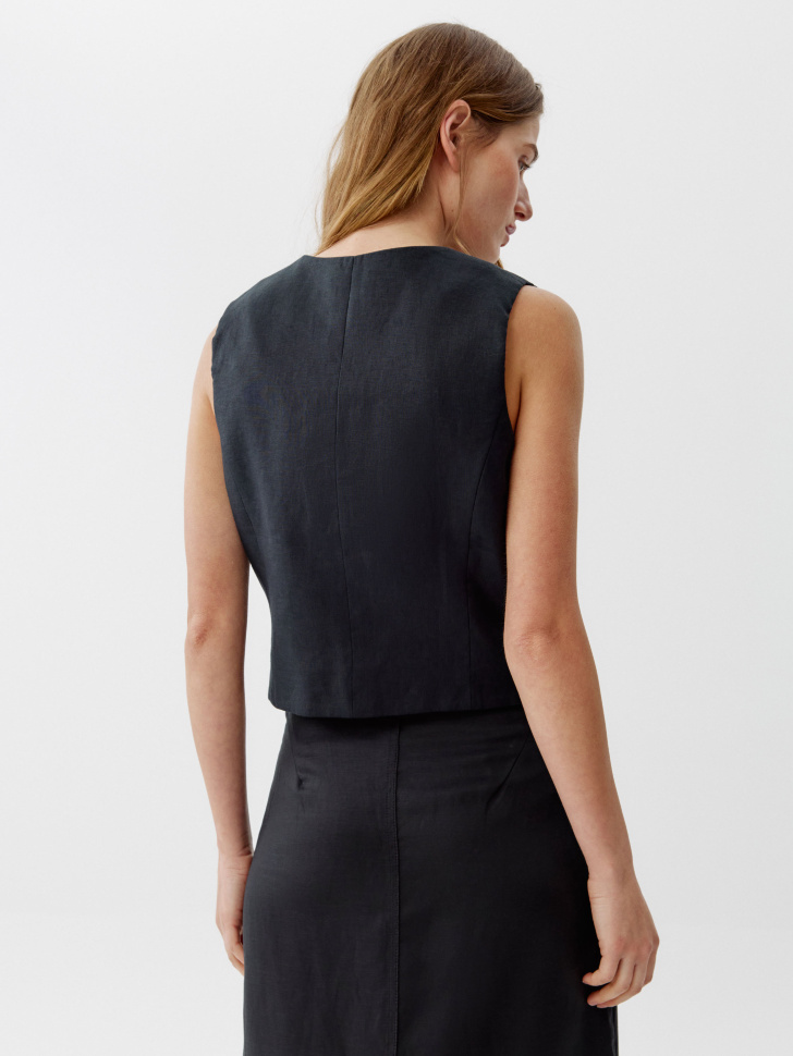 классический жилет из льна премиум качества по цене 4599 руб вид справа