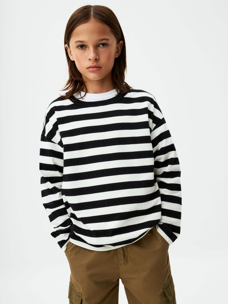 

Лонгслив оверсайз в полоску детский, 4801070207