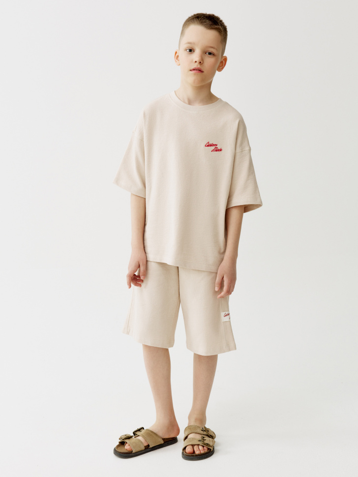 футболка оверсайз с принтом для мальчиков от бренда sela вид слева