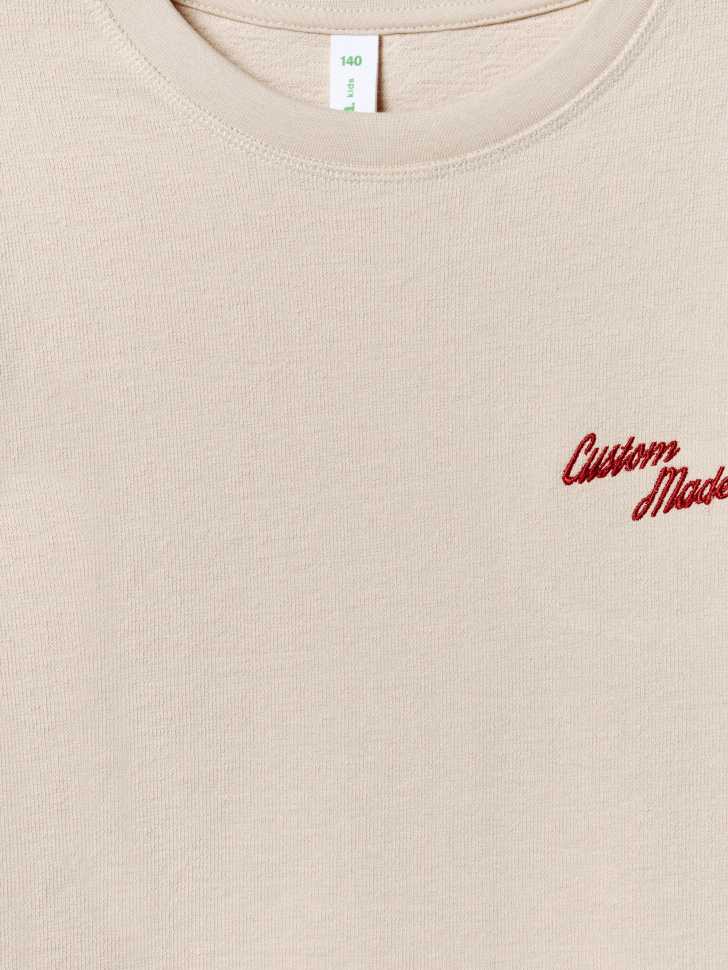 футболка оверсайз с принтом для мальчиков из хлопка спереди