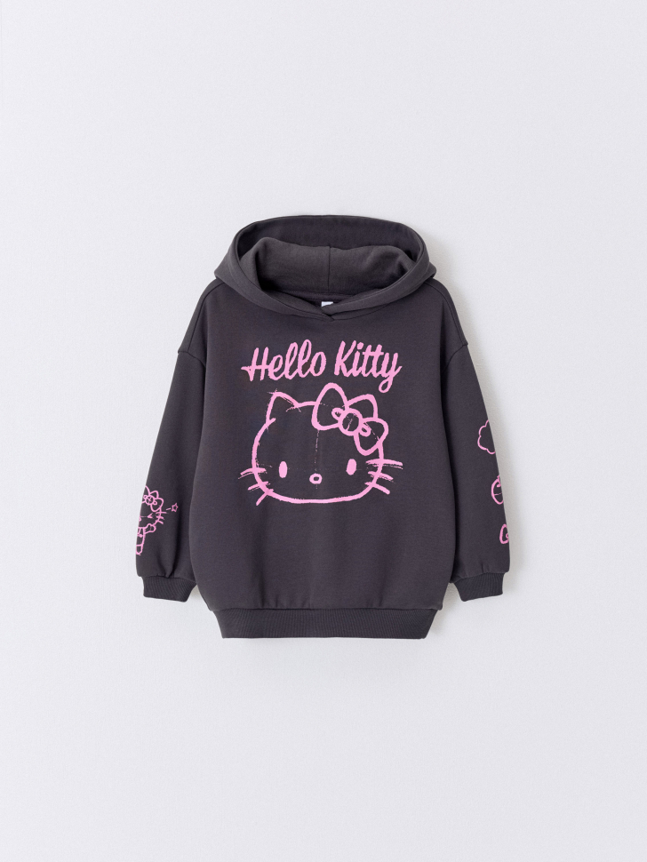 Худи с принтом Hello Kitty для девочек. Фото №6