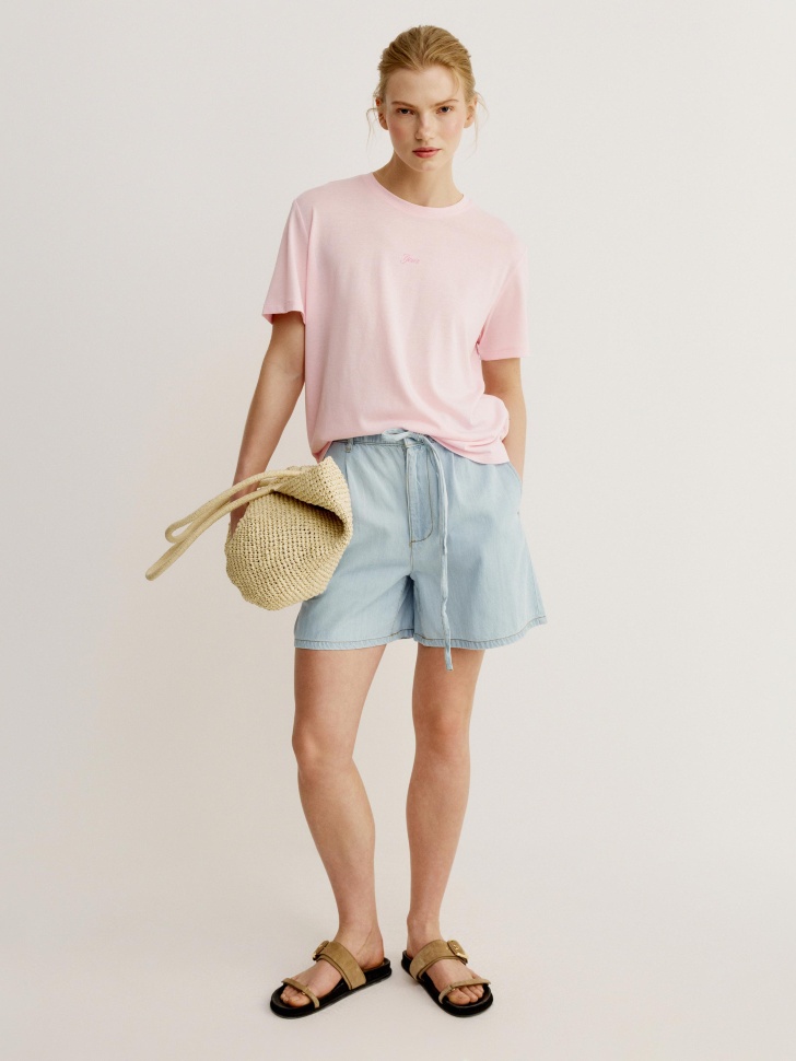 джинсовые шорты из смесового лиоцелла 4640611038434 фотография