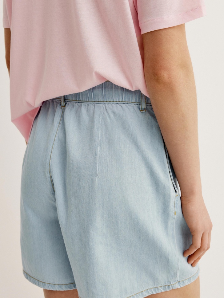 джинсовые шорты из смесового лиоцелла универсального стиля с лицевой стороны