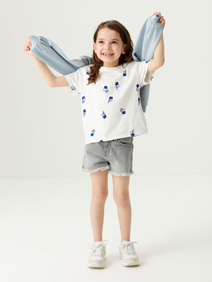 

Футболка с принтом для девочек, Белый