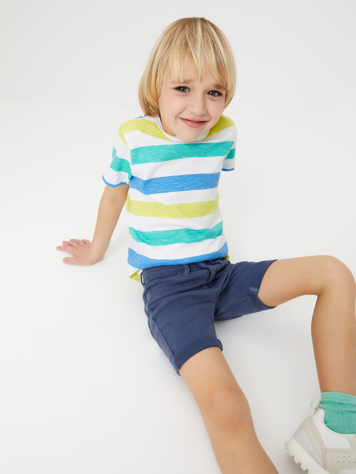 Джинсовые шорты с отворотами для мальчиков (синий, 98/ 3-4 YEARS) sela 4603375720885 - фото 6