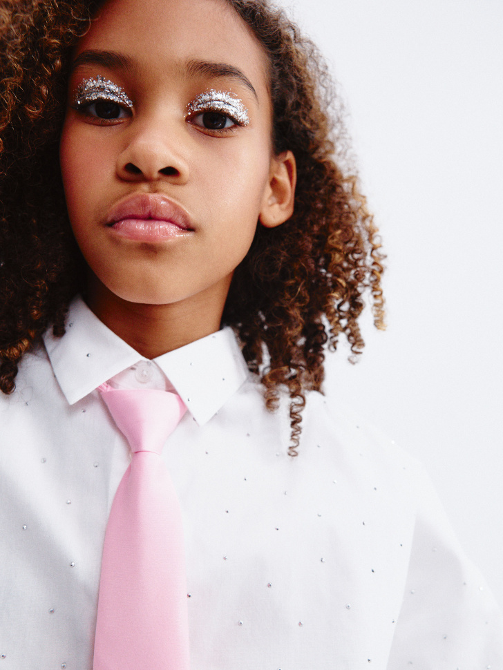 розовый атласный галстук детский 4610517130198 по низкой цене