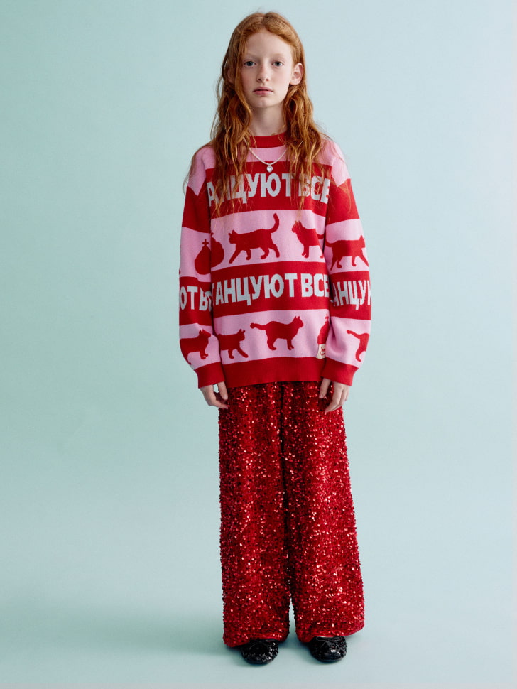 

Широкие брюки с пайетками для девочек, SL5811051507