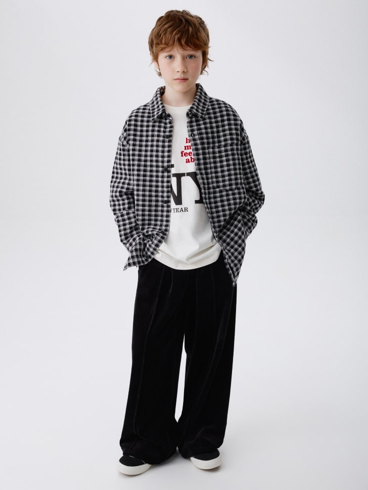 рубашка в клетку оверсайз для мальчиков 4680798627700 по акции