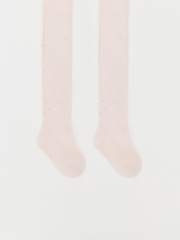 

Трикотажные колготки со стразами для девочек