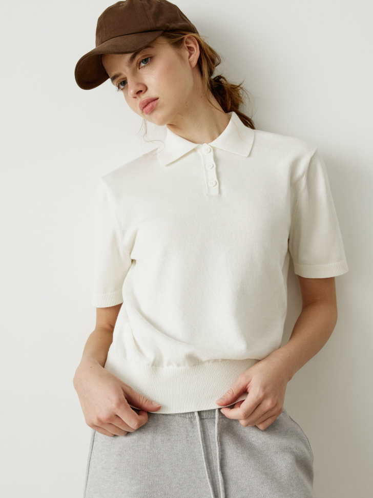 вязаный джемпер с воротником поло 4610517277534 фотография