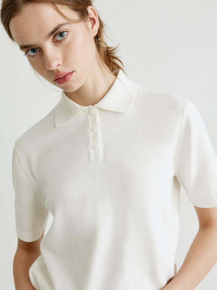 вязаный джемпер с воротником поло 4610517277534 в интернет магазине