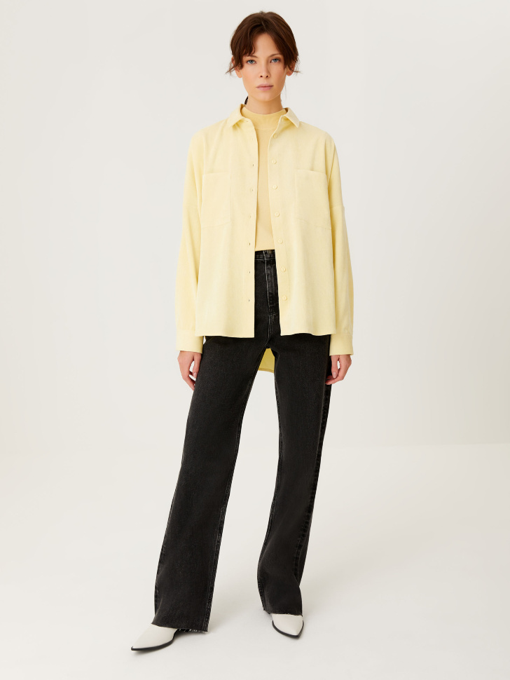 Вельветовая рубашка (желтый, XL) sela 4680129204105 - фото 7