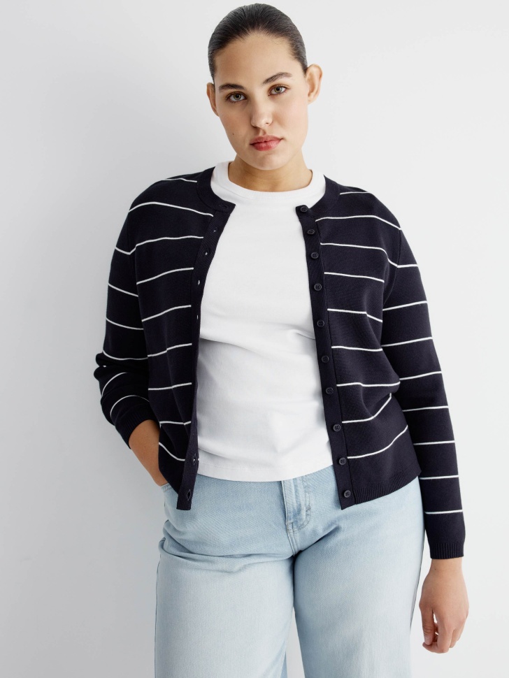 Вязаный кардиган SELA в полоску, арт. 38450