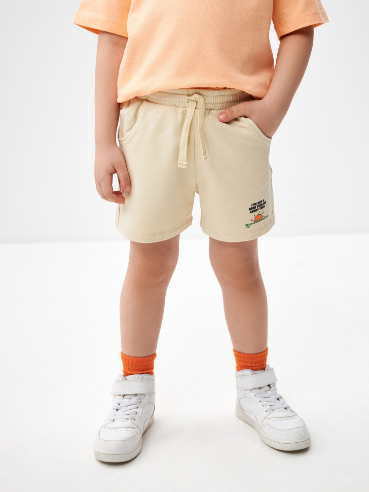 Трикотажные шорты для мальчиков (2 шт.) (бежевый, 110) sela 4680168684128 Трикотажные шорты для мальчиков (2 шт.) - фото 3