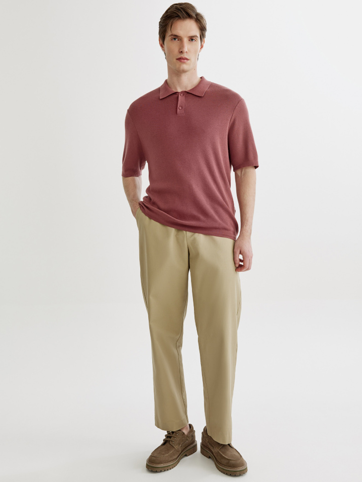 Прямые брюки Sela из хлопка и льна, бежевый, арт. 43745