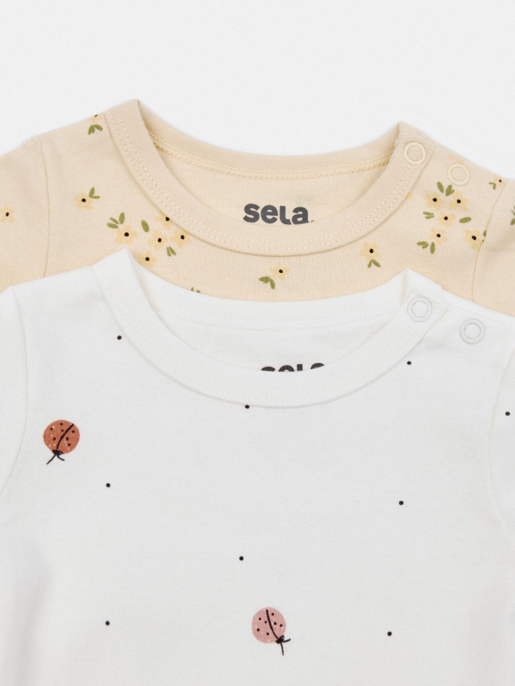 набор из 2 трикотажных боди с коротким рукавом для малышей по цене 1299 руб вид справа