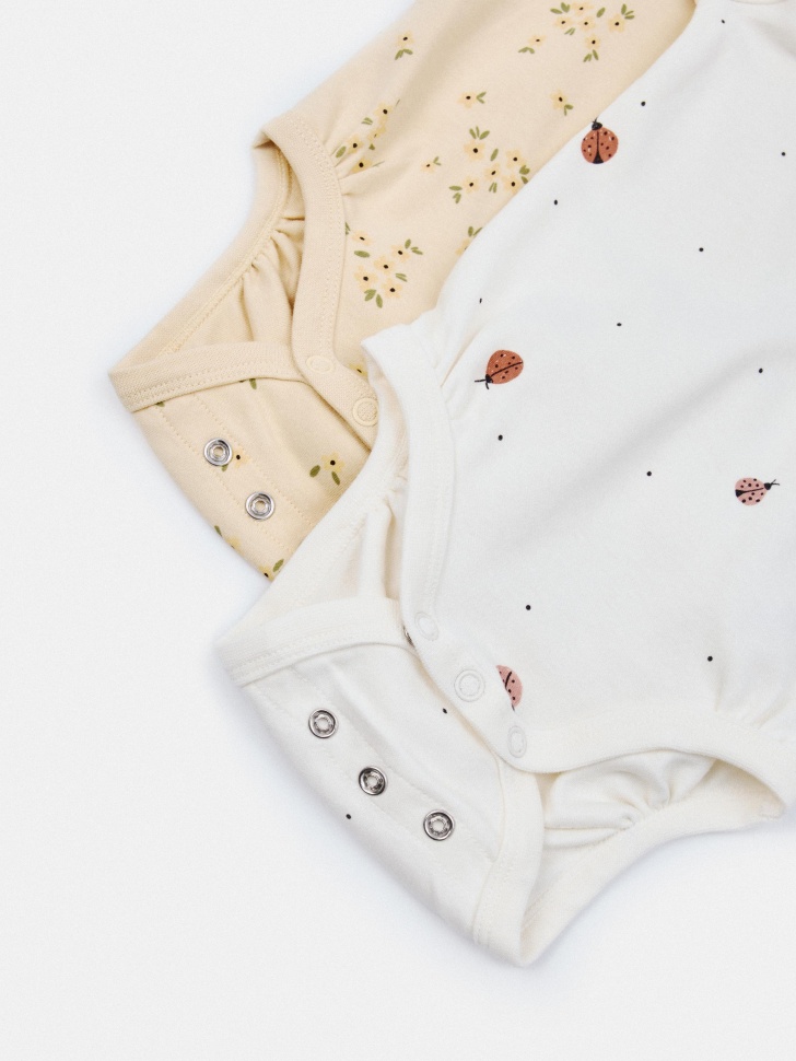 набор из 2 трикотажных боди с коротким рукавом для малышей из россии вид сбоку