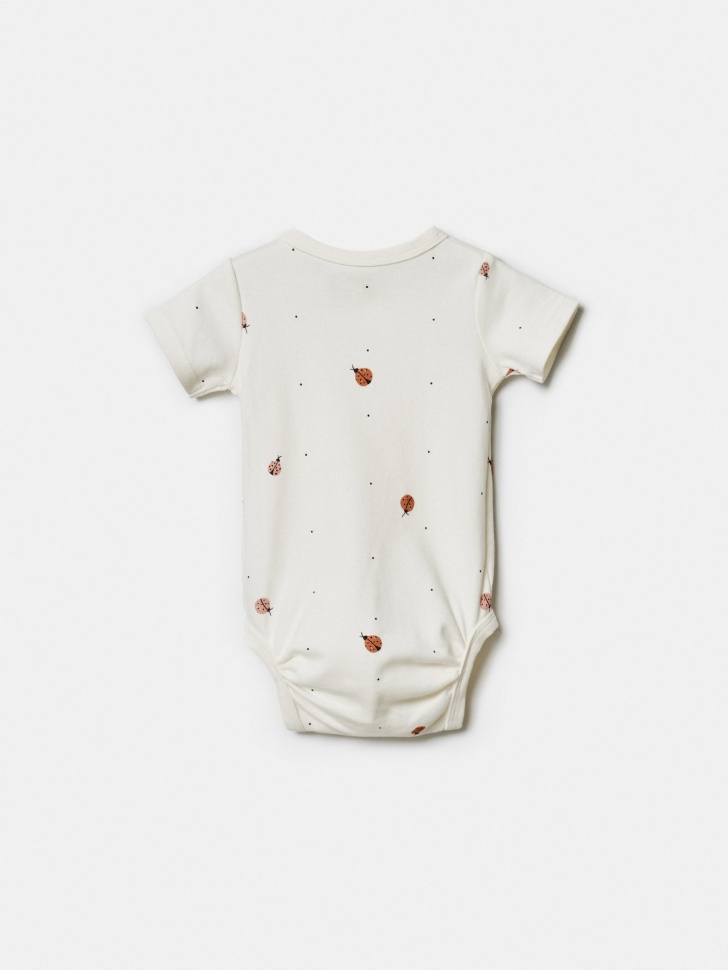 набор из 2 трикотажных боди с коротким рукавом для малышей из трикотажа спереди