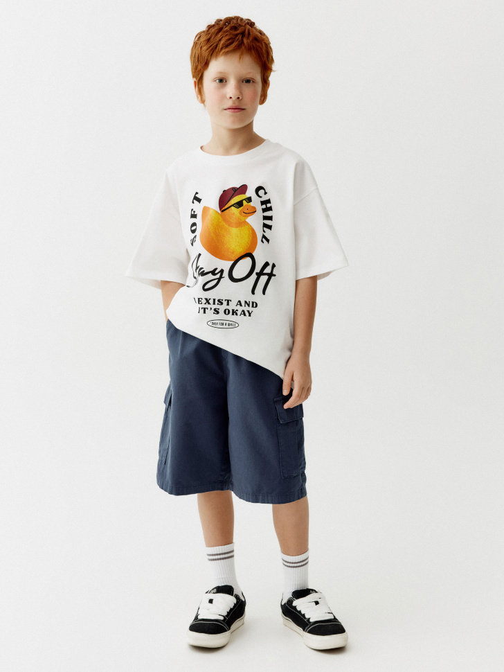 шорты-карго с объемными карманами для мальчиков от бренда sela вид слева