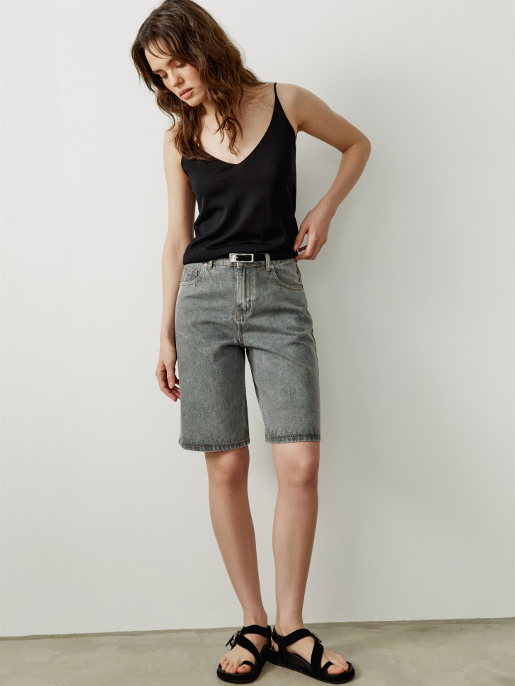 свободные джинсовые шорты бермуды с высокой посадкой 4640611026950 фотография