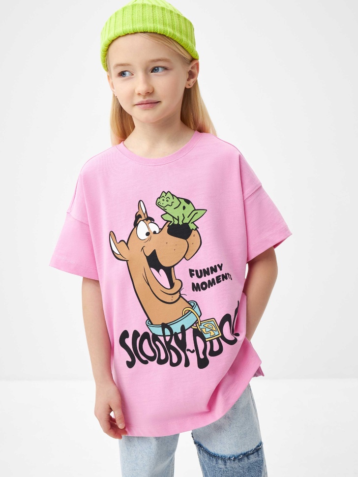 

Футболка с принтом Scooby-Doo для девочек, Розовый