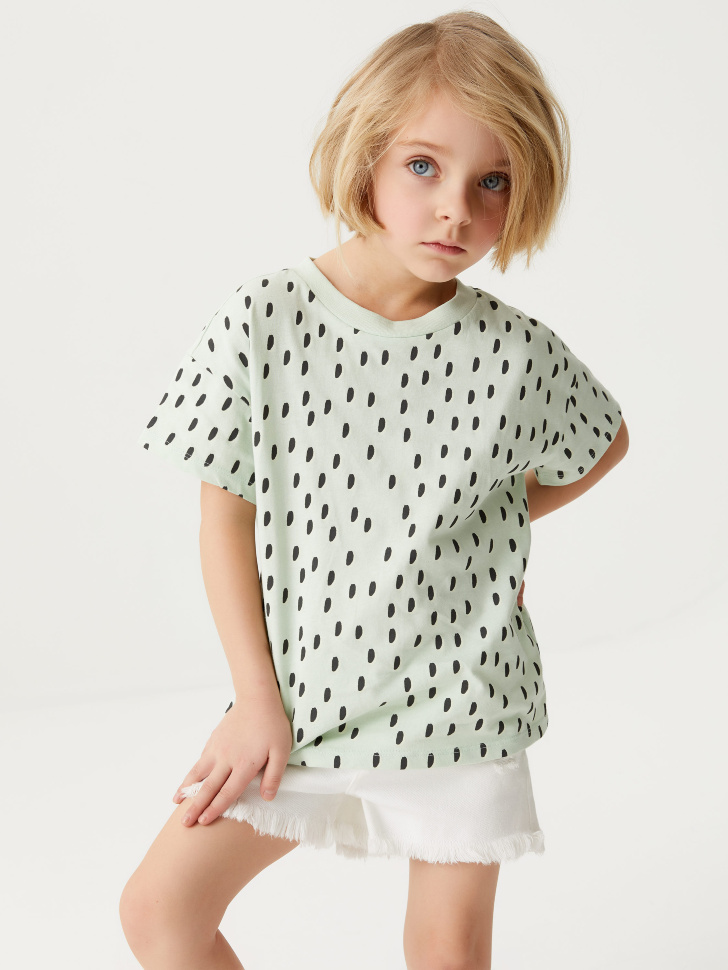 

Футболка с принтом для девочек, Зеленый