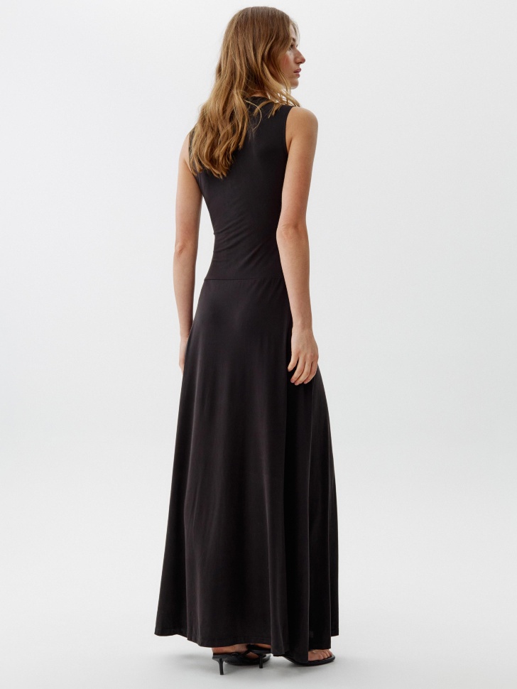 платье макси из смесовой вискозы из россии вид сбоку