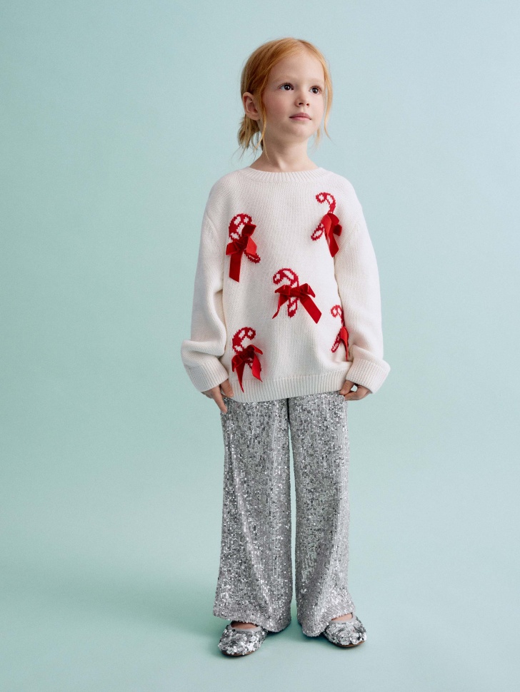 

Широкие брюки с пайетками для девочек, SL5811041502