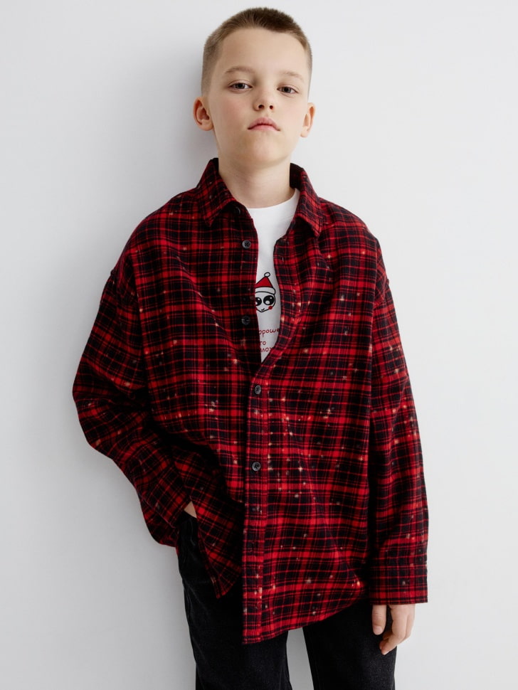 

Рубашка из твила в клетку для мальчиков, SL5811070505