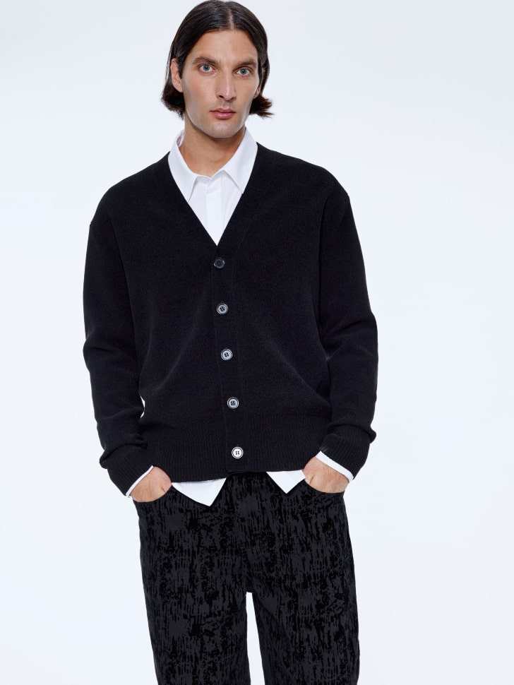 кардиган relaxed fit из синели 4680798693835 купить с доставкой