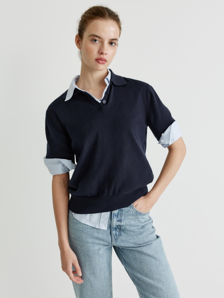 вязаный джемпер с воротником поло 4610517277602 фотография