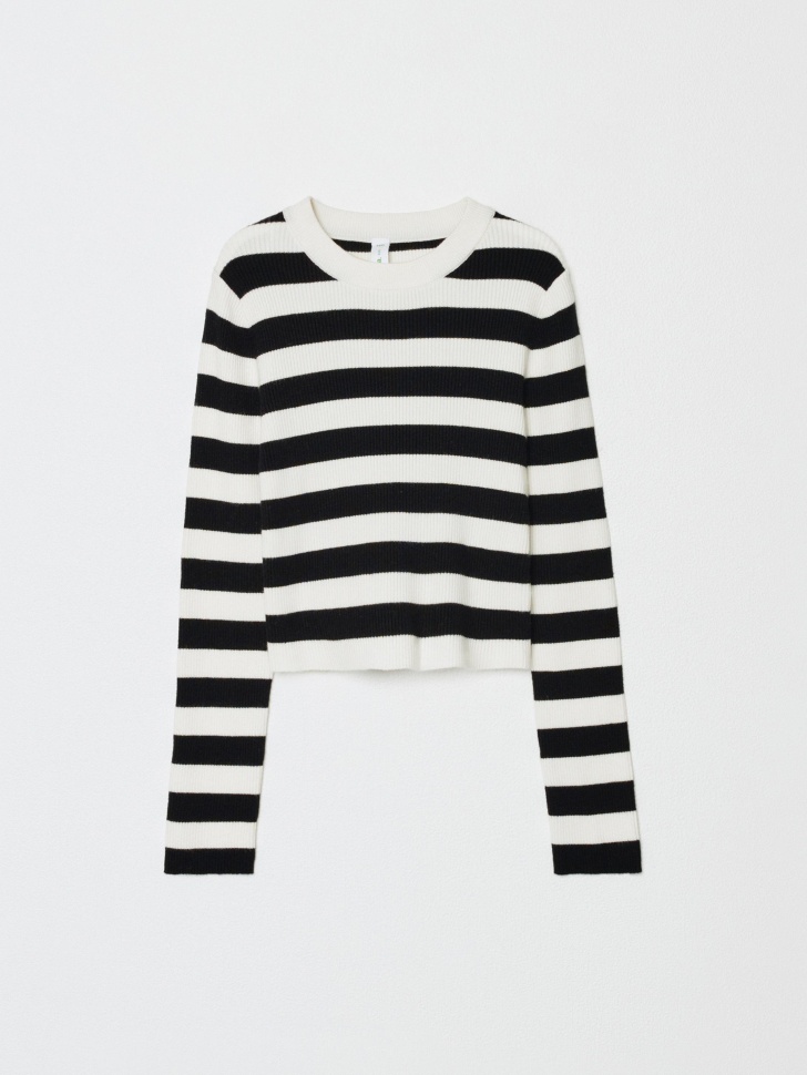 вязаный джемпер в полоску для девочек 4610517201003 фотография