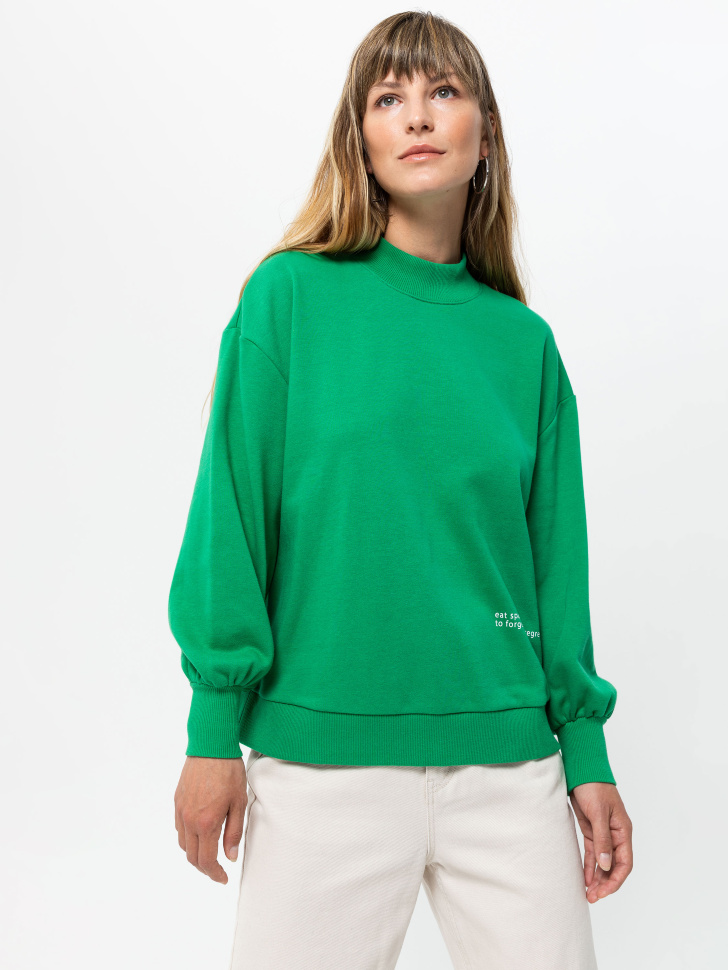 

Свитшот с воротником-стойкой, Зеленый