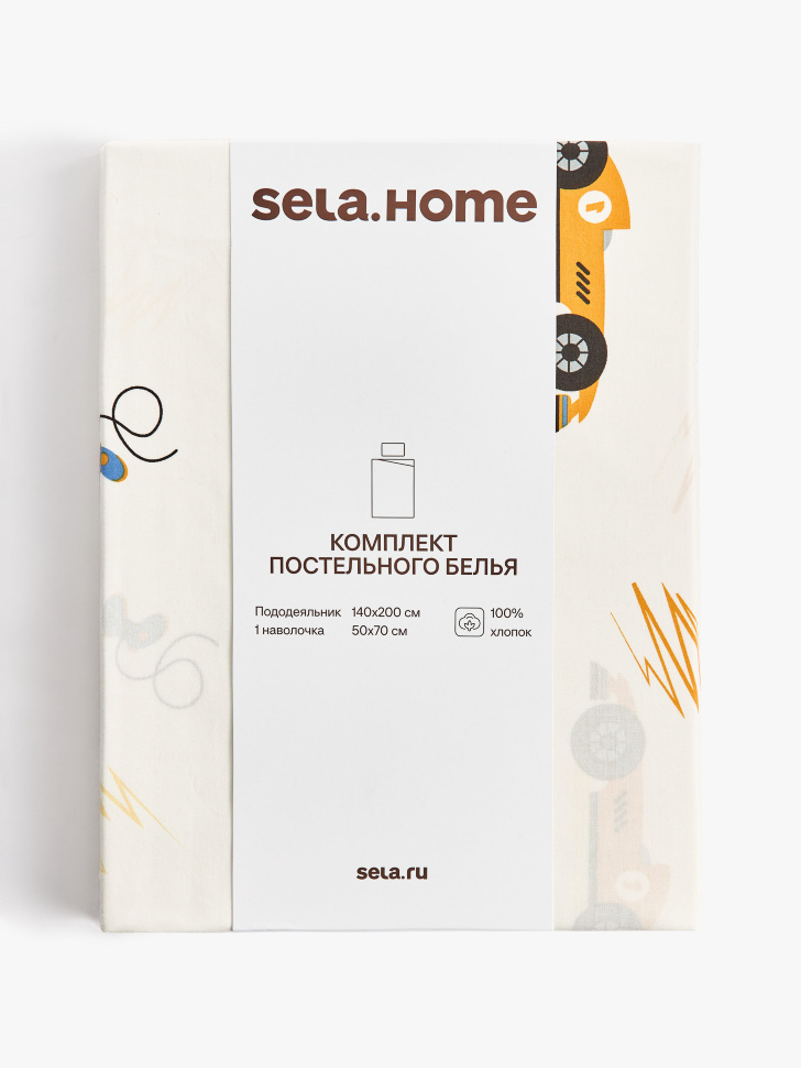 комплект детского постельного белья без простыни 1,5 спальный 140х200 см от бренда sela вид слева