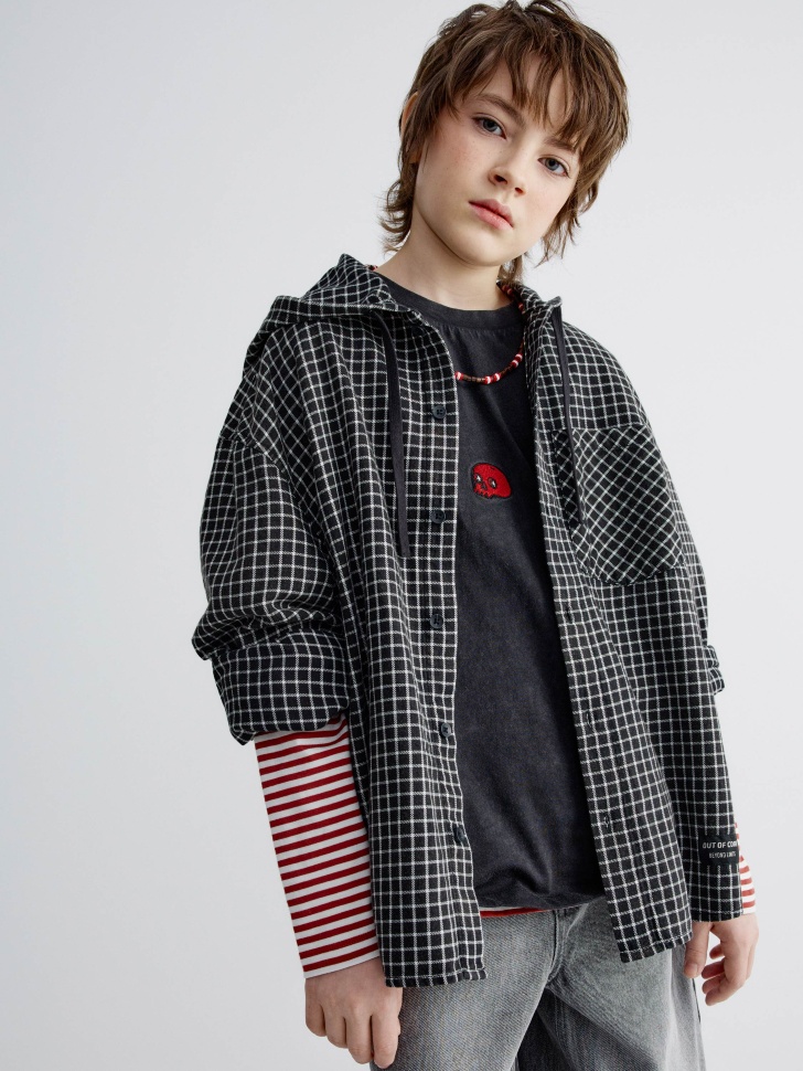 Рубашка с капюшоном для мальчиков SELA, арт. 35799