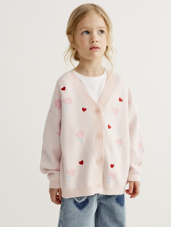 Кардиган оверсайз с принтом для девочек 2299₽