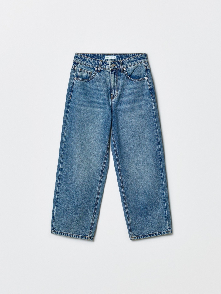 Джинсы SELA Укороченные Объемные, синий, арт. 43755