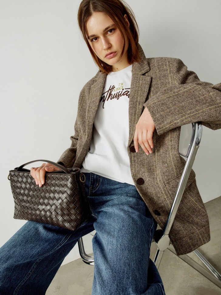 Пальто SELA клетчатое из смесовой шерсти, арт. 38688