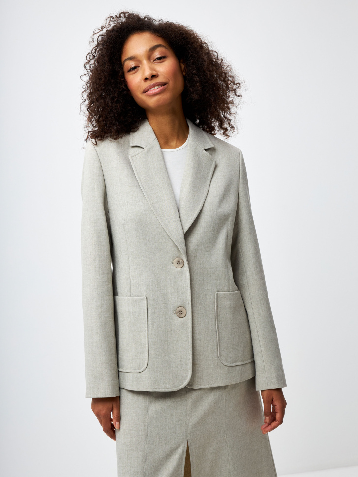 Приталенный жакет (зеленый, L)